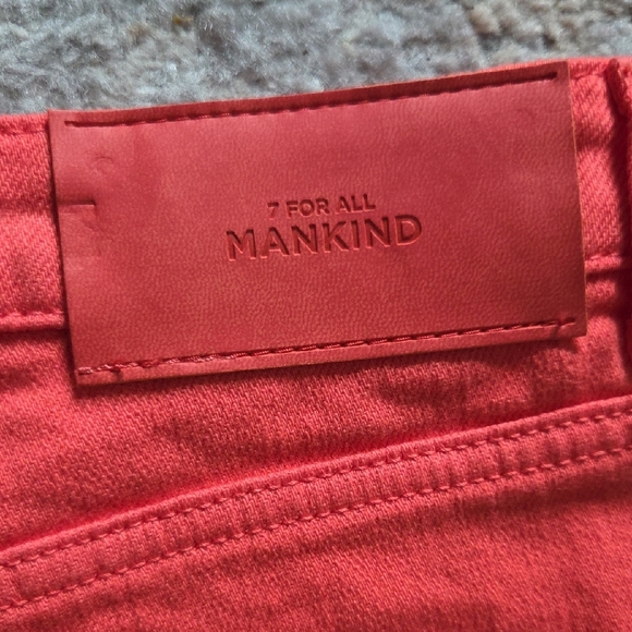 74AM Monroe Cutoff Women's Red Denim Shorts - Picture 4 of 8